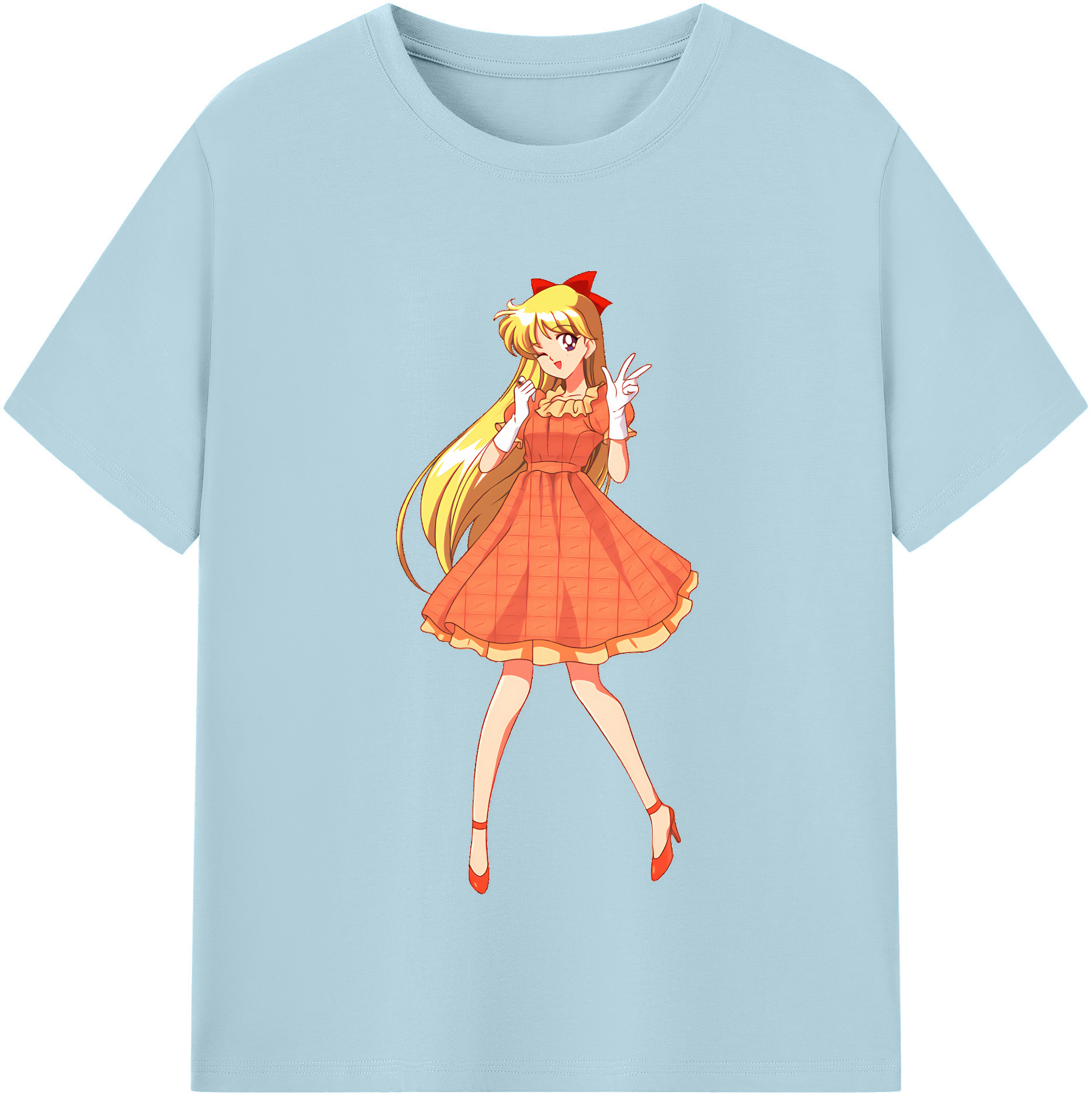 （画像用） 美少女戦士セーラームーン 愛野 美奈子 あいの みなこ Sailor Moon Aino Minako 綿100％半袖Tシャツ（フロントプリント）